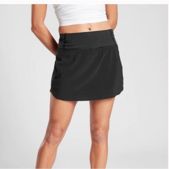 Athleta Womens Run With It 14" Tennis Skort Skirt Workout Black Womens Size 1X - Picture 2 of 12